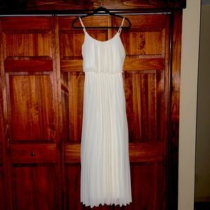 Pleated Chiffon Maxi Dress